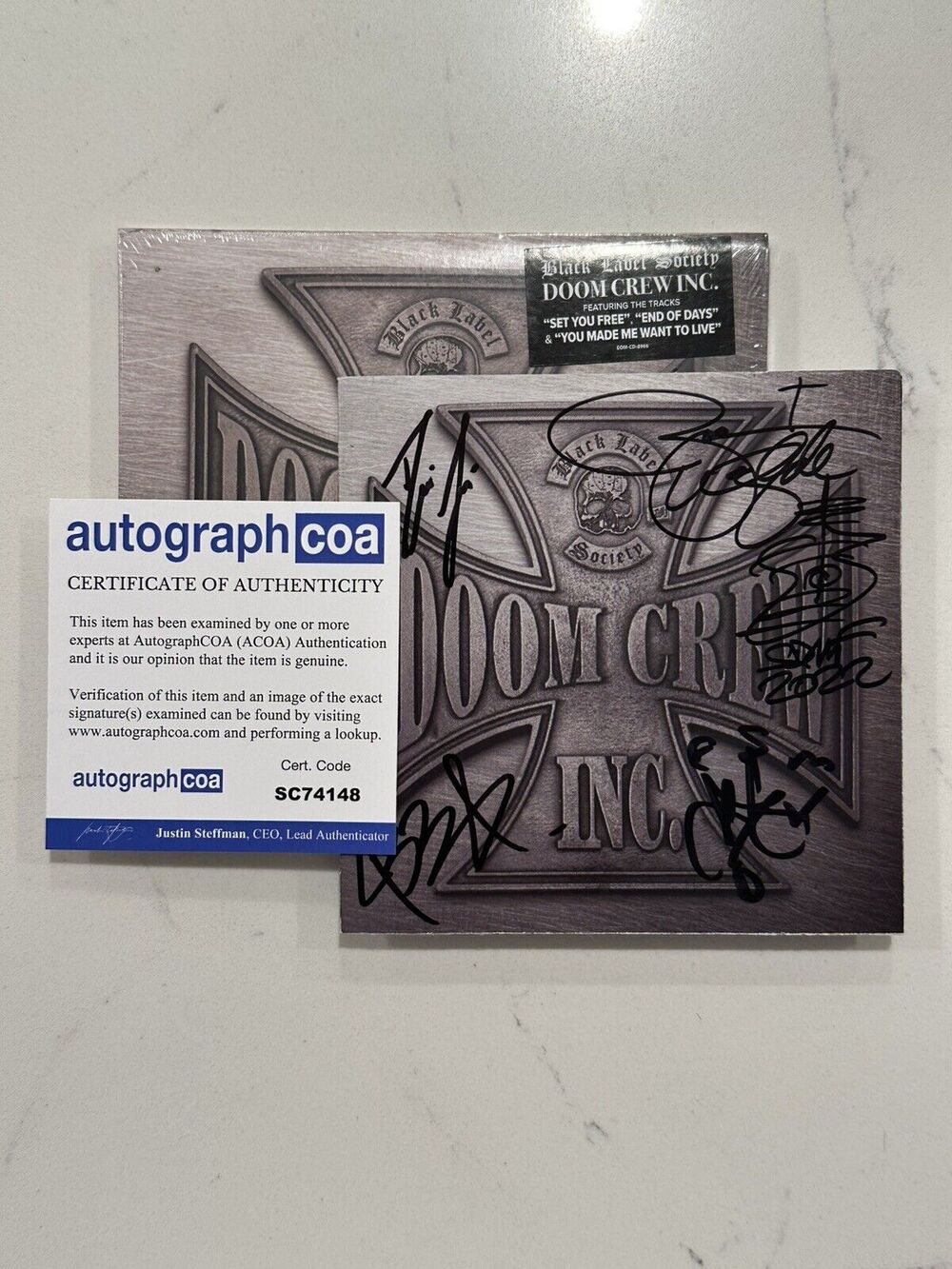Black Label Society Autographed Doom Crew Inc. CD SIGNED ACOA COA #2